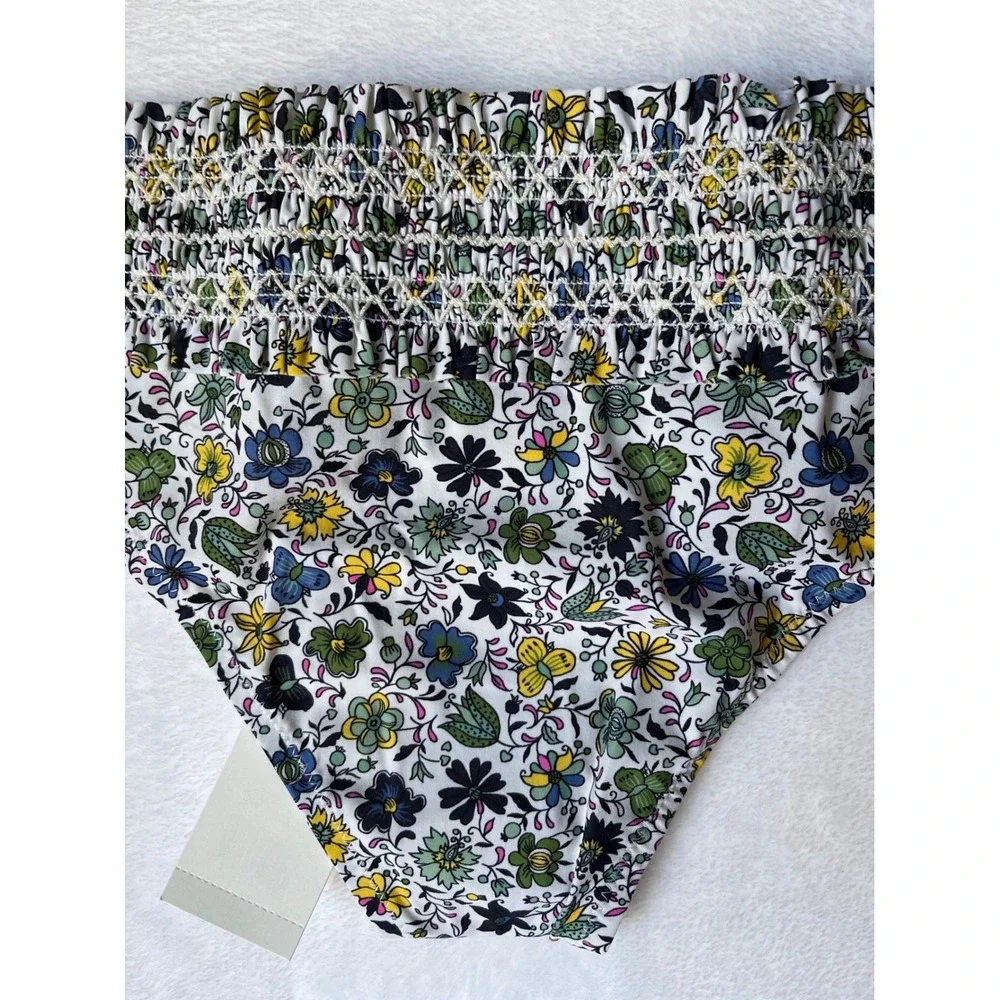 Tory Burch Costa Hipster Sz XS Love Floral  Bikini Bottom Ruffle Swimwear NEW